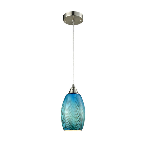 GLAZE Ellipse Hand Blown Glass 1 Light Pendant Blue - GLAZE3