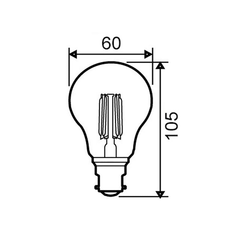 GLS LED Filament Globe BC 8W 240V Frosted Glass 2700K - GLS36D