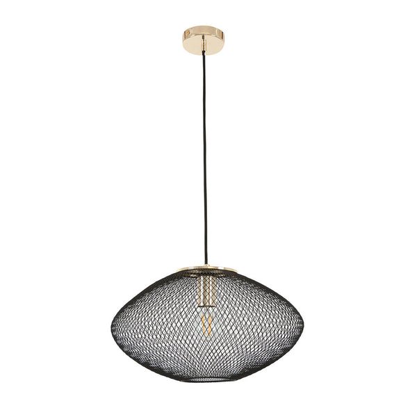 Interior Oval Stainless Steel 1 Light Pendant Large Black - GOLPE3