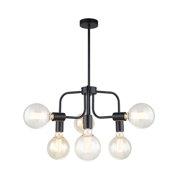 HEXA Modern Abstract 6 Light Pendant Black - HEXA1