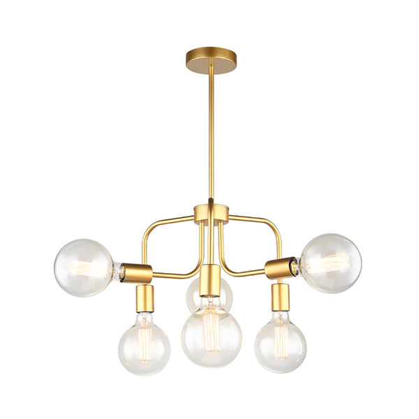 HEXA Modern Abstract 6 Light Pendant Gold - HEXA2