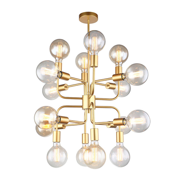 HEXADE Modern Abstract 16 Light Pendant Gold - HEXADE2