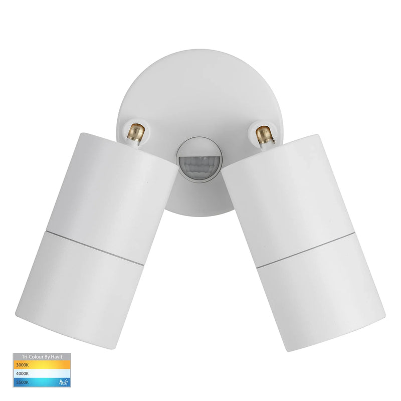 Tivah White TRI Colour Double Adjustable Spot Lights with Sensor - HV1335T-PIR