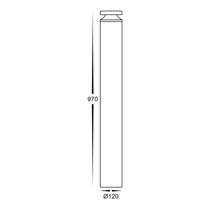 Noray LED Bollard Light H970mm 24V Black Aluminium 3 CCT - HV1639T-BLK-24V