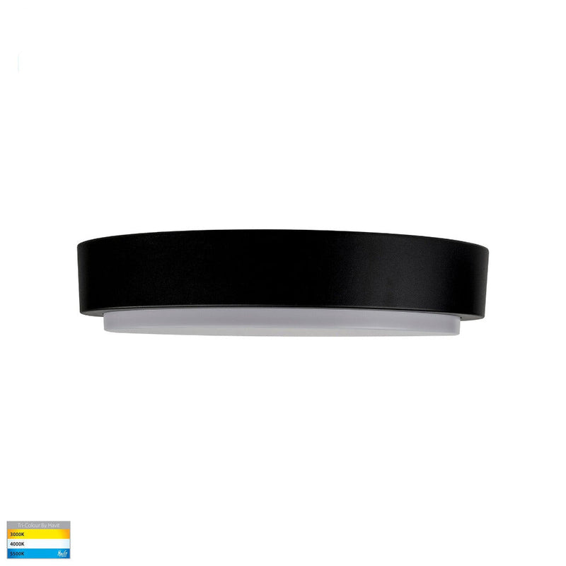 Liptor Round LED Oyster Light 30W Black 3CCT - HV36053T-BLK