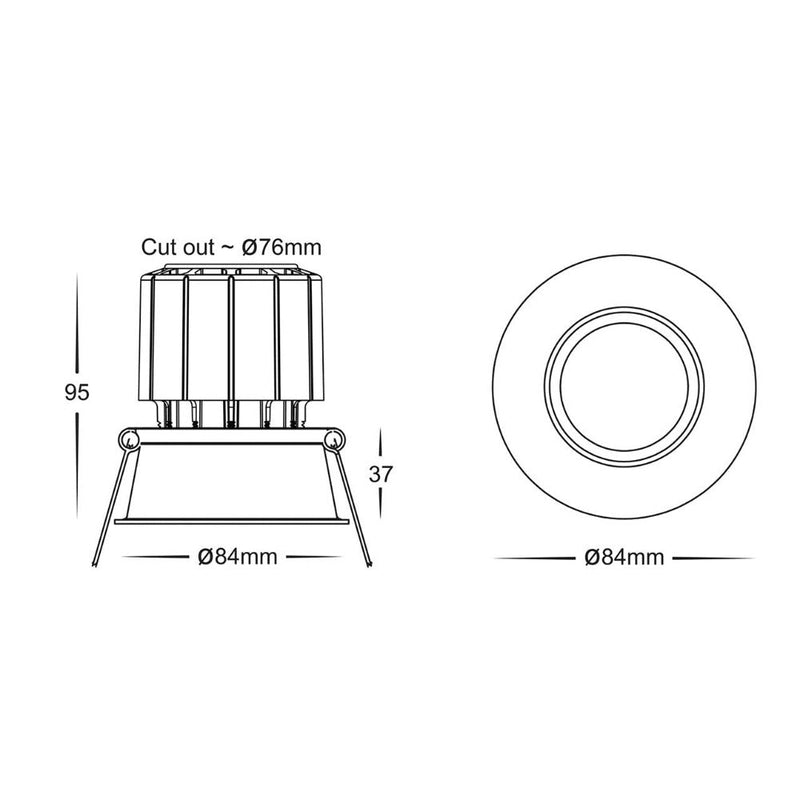 Prime Fixed Deep LED Downlight Black 3CCT - HV5513T-WHT