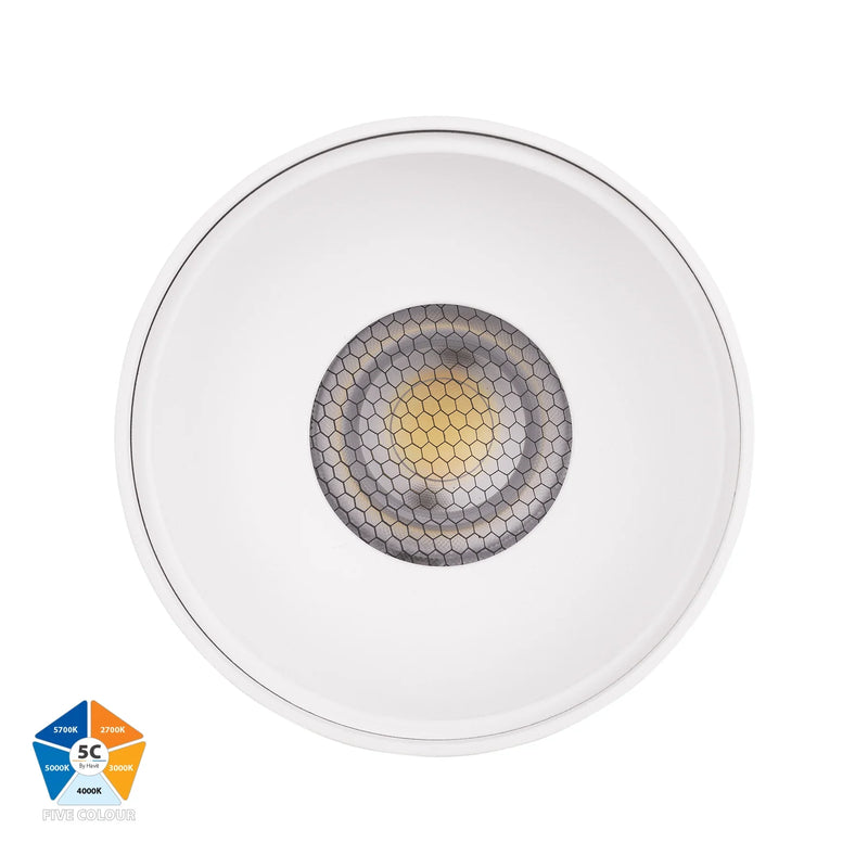 Nella LED Surface Mounted Downlight 240V H140mm White Aluminium 5 CCT - HV5843S-WHT