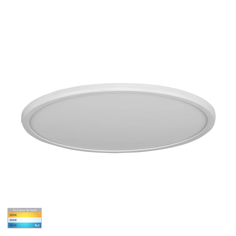 Slim LED Oyster Light White W403mm 3CCT - HV5878T-WHT