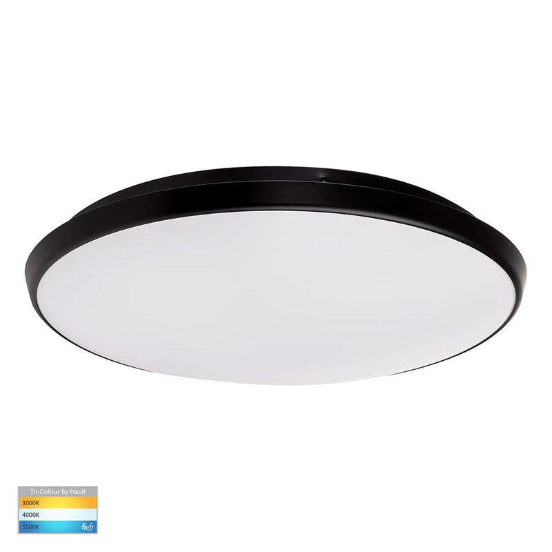 Ostron LED Oyster Light Black W396mm 3CCT - HV5889T-BLK