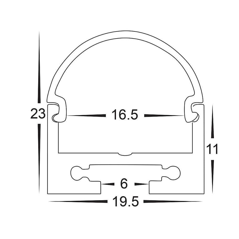 Profile With Rounded Diffuser Silver - HV9690-2119