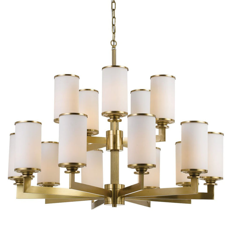 Ahern 15 Light Pendant Brass & Opal - AHERN PE15-BS+OP