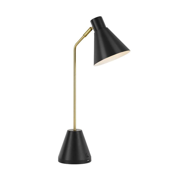 Ambia 1 Light Desk Lamp USB 140mm Brass Matt, Black - AMBIA TL.U-BK