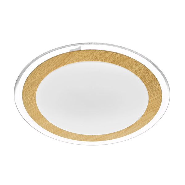 Astrid LED Oyster Light 18W Tri-Colour 330mm Satin, Oak, Clear - ASTRID OY33-OK3C