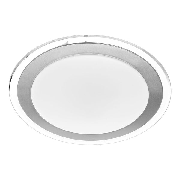 Astrid LED Oyster Light 18W Tri-Colour 330mm Satin, Silver, Clear - ASTRID OY33-SL3C