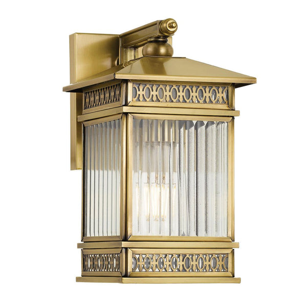 Avera 1 Light Wall Light Outdoor IP44 175mm Antique Brass - AVERA EX175-BRS