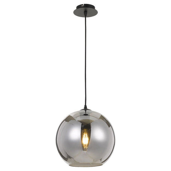 Buy Pendant lights australia - Bondi 1 Light Pendant 300mm Black, Smoke - BONDI PE30-SM