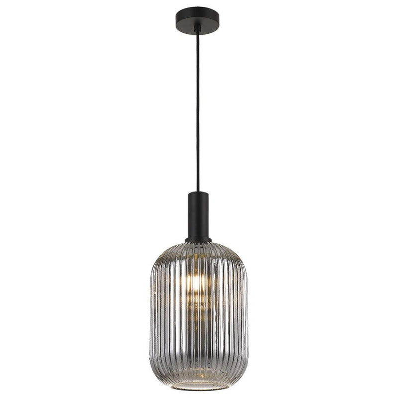 Buy Pendant lights australia - Bonura 1 Light Pendant 200mm Black & Smoke - BONURA PE20-BKSM