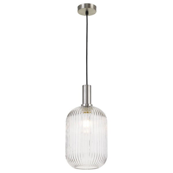 Buy Pendant lights australia - Bonura 1 Light Pendant 200mm Nickel & Clear - BONURA PE20-NKCL