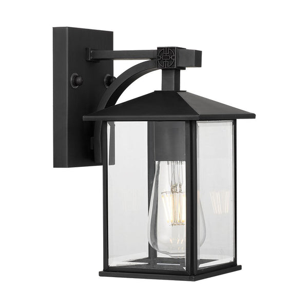 Coby 1 Light Wall Light 150mm IP44 Black, Clear - COBY EX15-BK