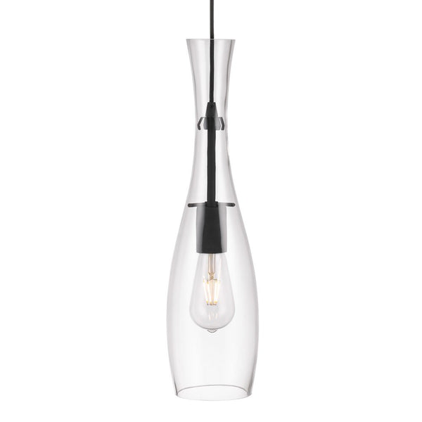 Conie 1 Light Pendant 130mm Black, Clear - CONIE PE-BK+CL