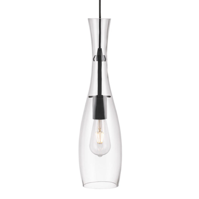 Conie 1 Light Pendant 130mm Black, Clear - CONIE PE-BK+CL