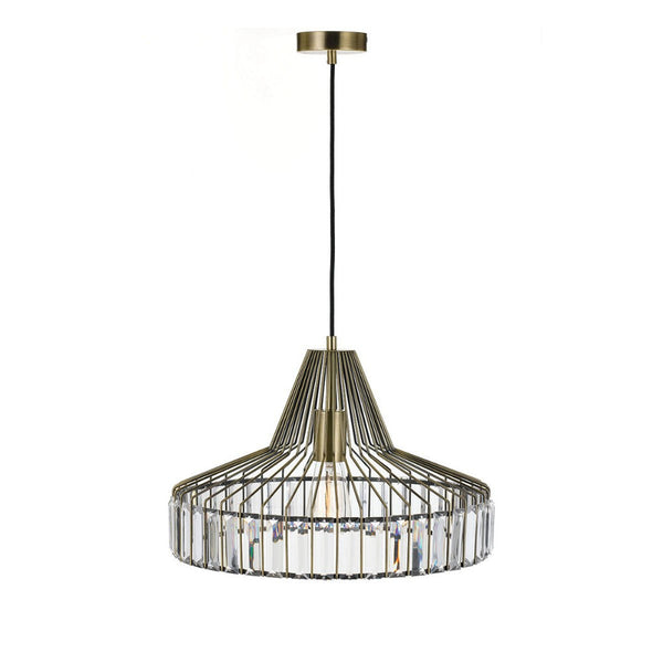 Buy Pendant lights australia - Elmas 1 Light Pendant 420mm Antique Brass & Clear Beads - ELMAS PE42-AB+CL