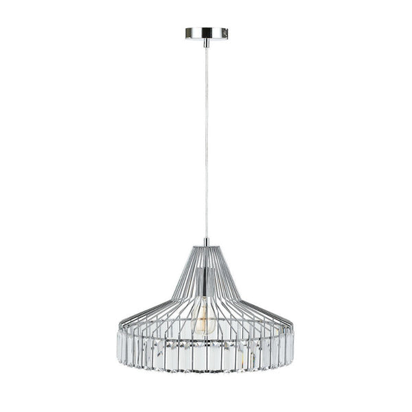 Buy Pendant lights australia - Elmas 1 Light Pendant 420mm Chrome & Clear Beads - ELMAS PE42-CH+CL