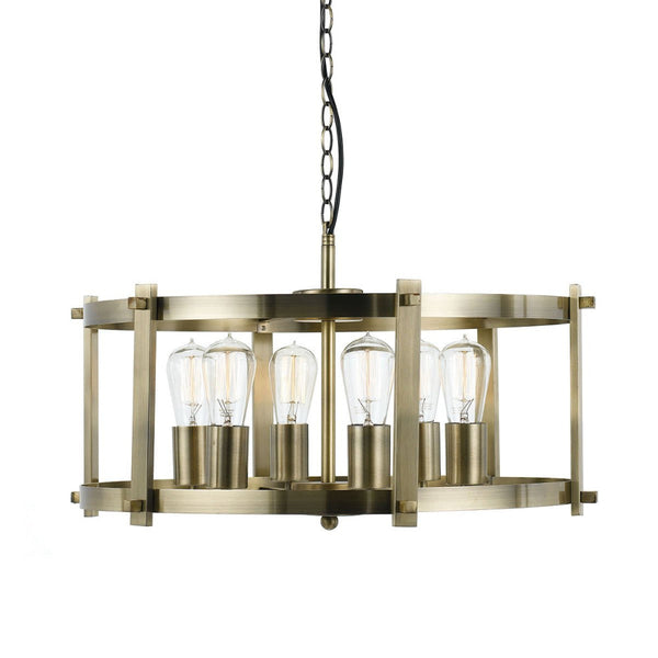 Buy Pendant lights australia - Finley 6 Light Pendant Antique Brass - FINLEY PE60-AB