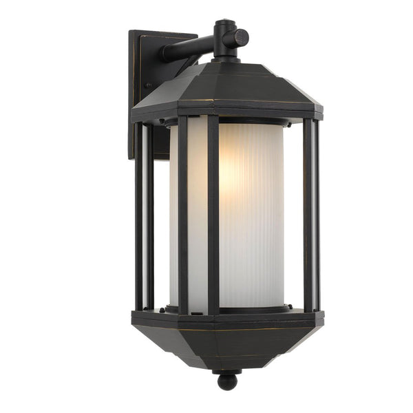 Havard 1 Light Wall Light 155mm IP44 Black & Frost - HAVARD EX155-BK