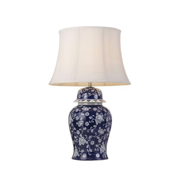 Iris 1 Light Table Lamp Blue & White - IRIS TL-BL+WH