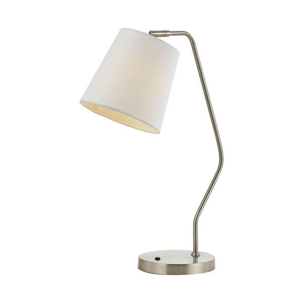 Jody 1 Light Table Lamp Nickle Matt & White - JODY TL-NKWH