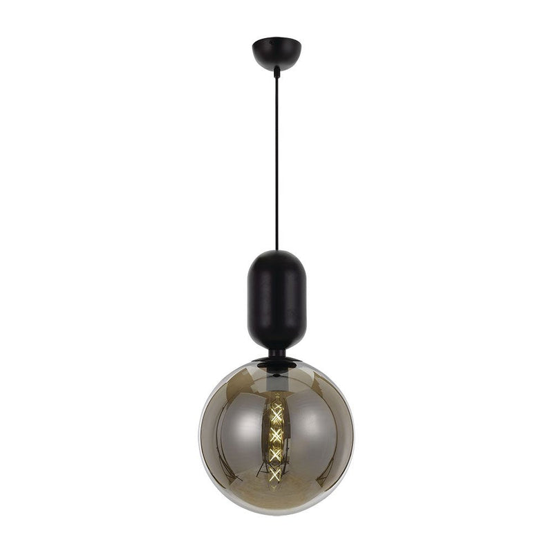 Buy Pendant lights australia - Kade 1 Light Pendant 200mm Black & Smoke - KADE PE20-BK+SM