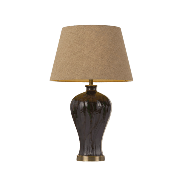 Kathy 1 Light Table Lamp Silver, Glazed Green & Linen - KATHY TL-SL