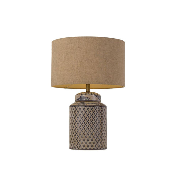 Kaylee 1 Light Table Lamp White, Blue & Linen - KAYLEE TL-WH