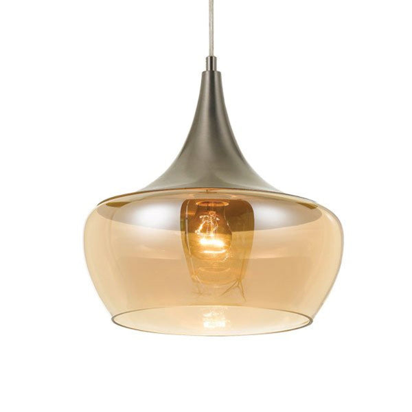 Buy Pendant lights australia - Landy 1 Light Pendant 300mm Nickel & Champagne - LANDY PE30-NKCHM