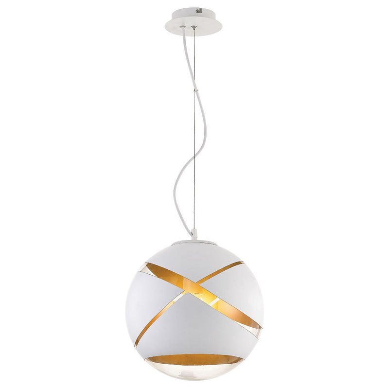 Buy Pendant lights australia - Matrix 1 Light Pendant 300mm White, Gold - MATRIX PE30-WHGD