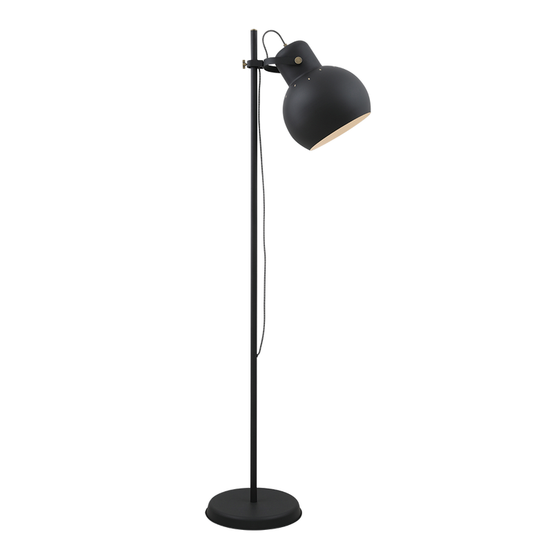 Mento 1 Light Floor Lamp Black, Antique Brass - MENTO FL-DGYAB