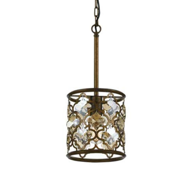 Buy Pendant lights australia - Mimosa 1 Light Pendant 200mm Mocha & Amber, Clear Crystals - MIMOSA PE20-MC