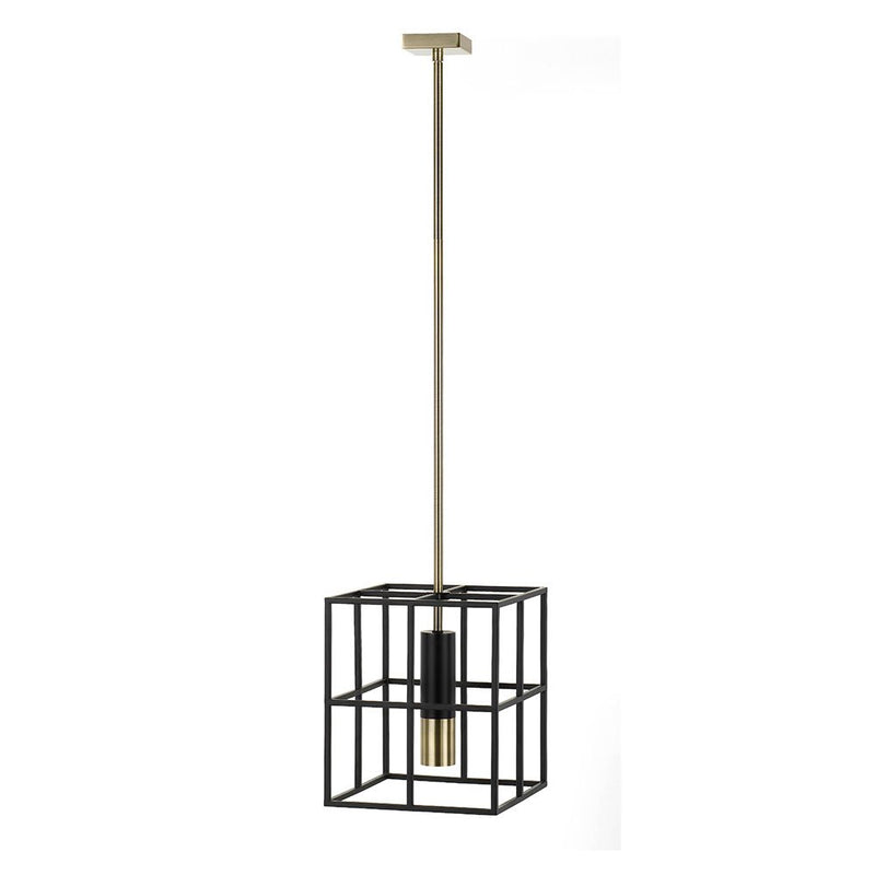 Buy Pendant lights australia - Nelson 1 Light Pendant 300mm Black Matt, Antique Brass - NELSON PE1-BKAB