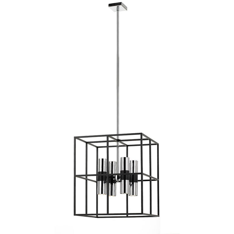 Buy Pendant lights australia - Nelson 8 Light Pendant Black Matt, Chrome - NELSON PE8-BKCH