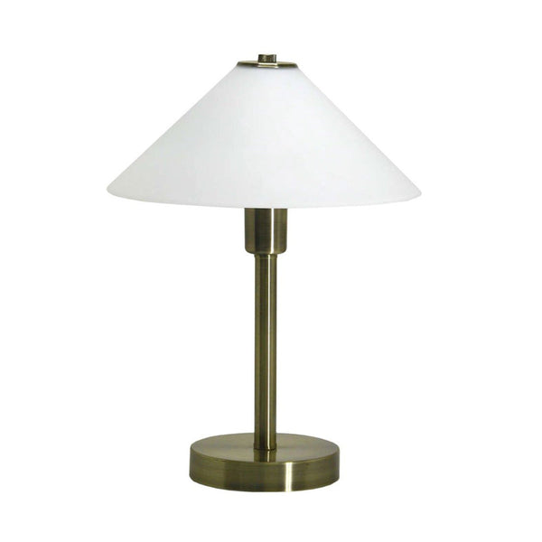 Ohio 1 Light Table Lamp Antique Brass & Opal Matt - OHIO TL AB