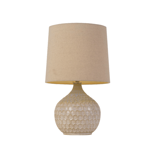 Pamela 1 Light Table Lamp Beige & Linen - PAMELA TL-WH