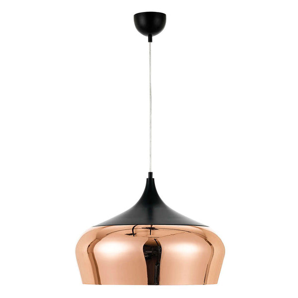 Polk 1 Light Pendant 460mm Black & Copper - POLK PE46-BK+CP