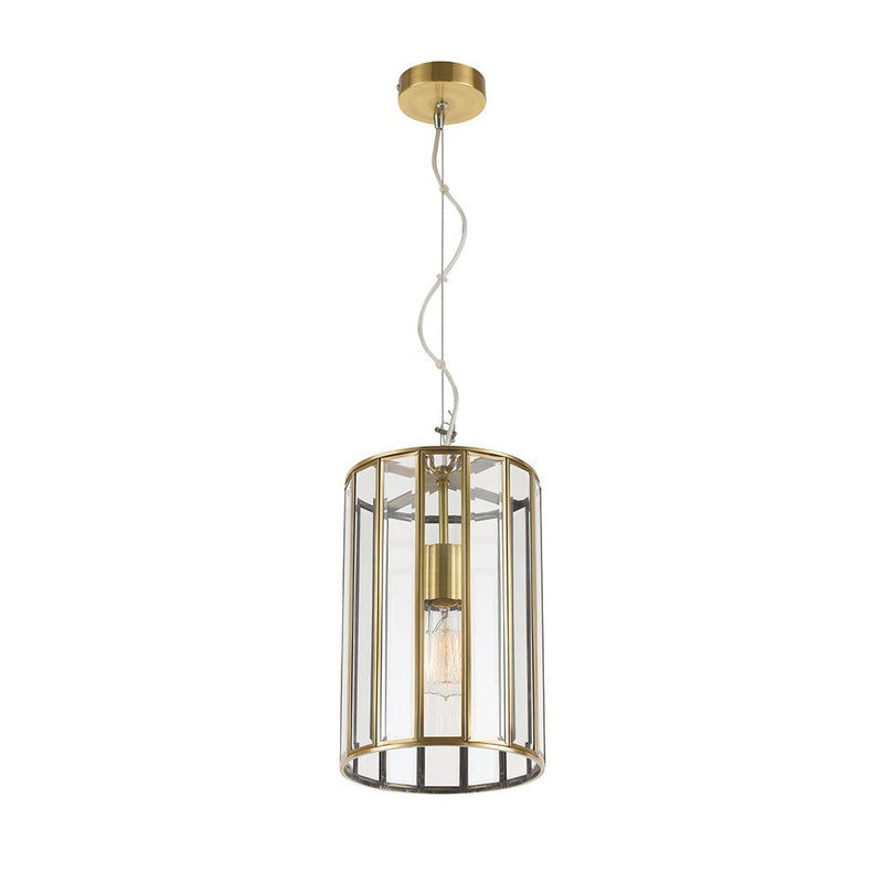 Buy Pendant lights australia - Pratt 1 Light Pendant 200mm Antique Brass & Clear - PRATT PE20-AB