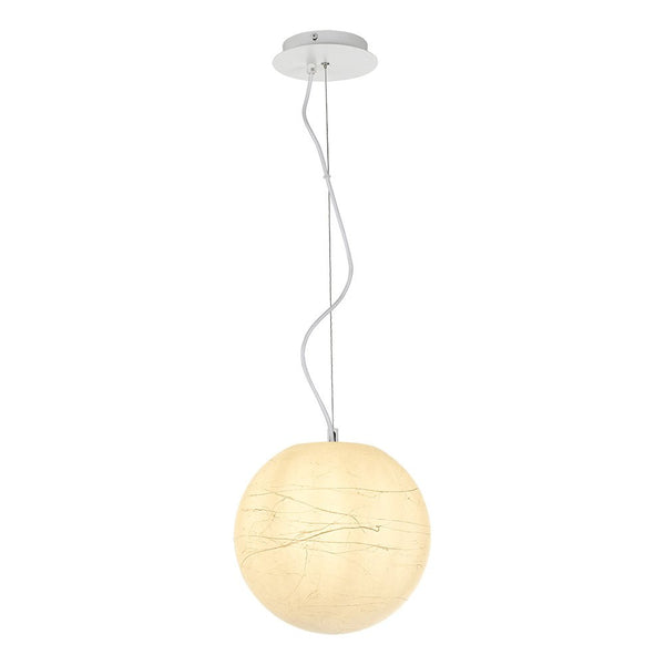 Buy Pendant lights australia - Tarvos 1 Light Pendant 300mm Moon Polycarb With Textured Resin - TARVOS PE30-WH