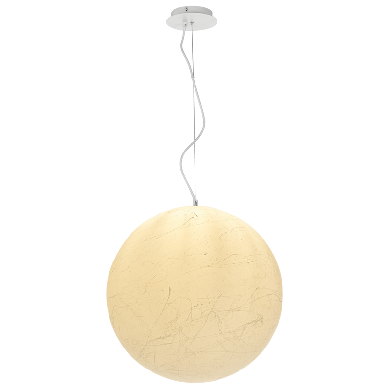 Buy Pendant lights australia - Tarvos 1 Light Pendant 600mm Moon Polycarb With Textured Resin - TARVOS PE60-WH