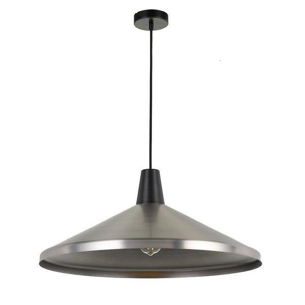 Buy Pendant lights australia - Temo 1 Light Pendant 600mm Nickel, Black - TEMO PE60-NK+BK