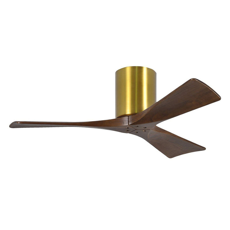 Irene 3 Hugger DC Ceiling Fan 42" Brushed Brass Body & Walnut - IR3H-BB-42