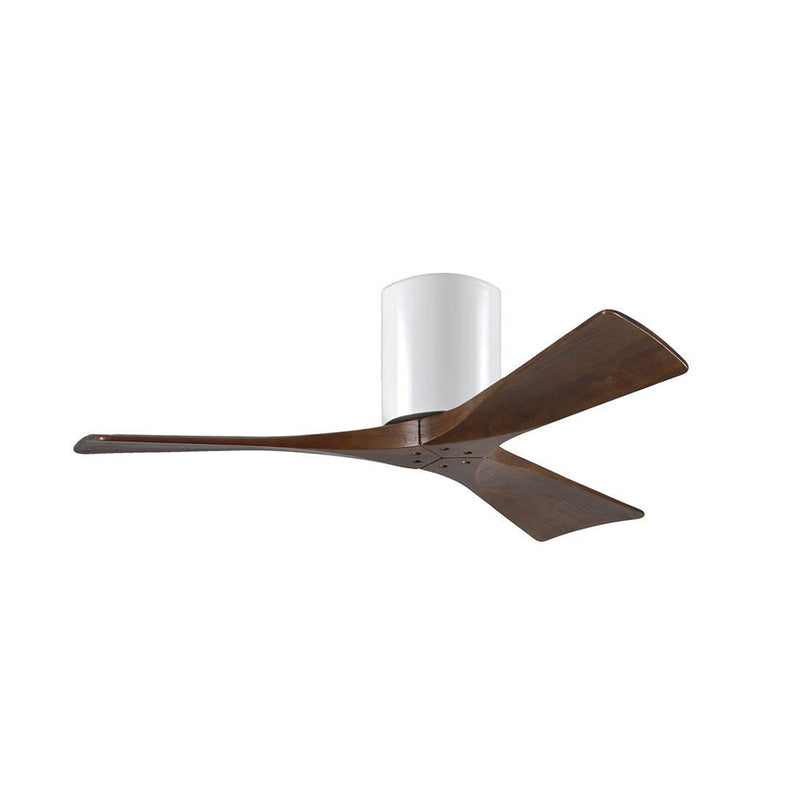 Irene 3 Hugger DC Ceiling Fan 60" Gloss White Body & Walnut - IR3H-GW-60