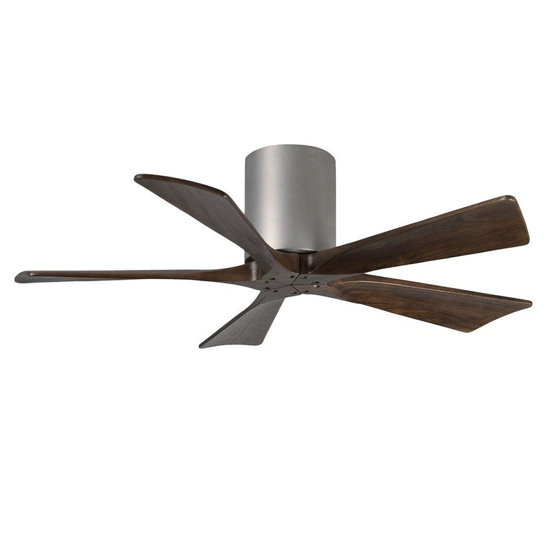 Irene 5 Hugger DC Ceiling Fan 52" Brushed Nickel Body & Walnut - IR5H-BN-52